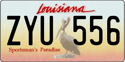 LA license plate ZYU556