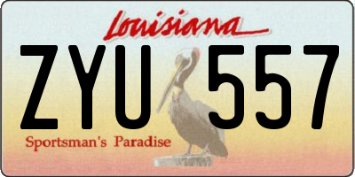 LA license plate ZYU557