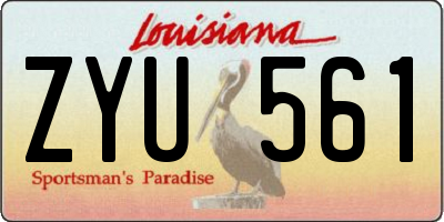 LA license plate ZYU561