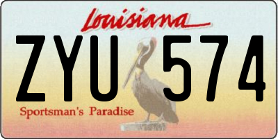 LA license plate ZYU574