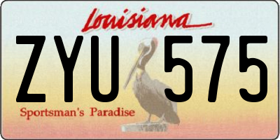 LA license plate ZYU575