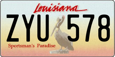 LA license plate ZYU578