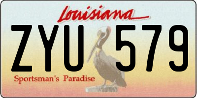 LA license plate ZYU579