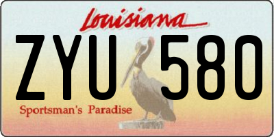 LA license plate ZYU580