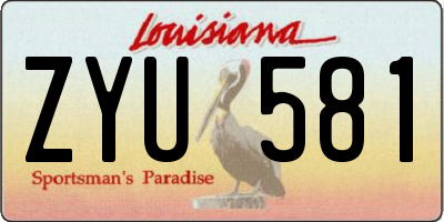 LA license plate ZYU581