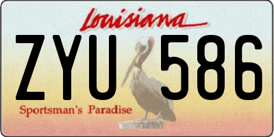 LA license plate ZYU586