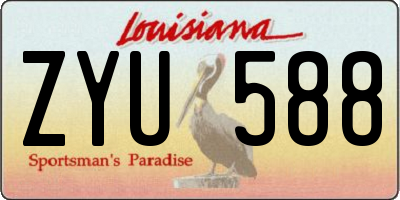 LA license plate ZYU588