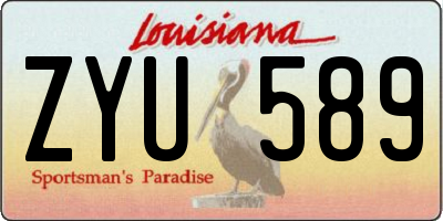 LA license plate ZYU589