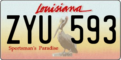 LA license plate ZYU593