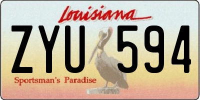 LA license plate ZYU594