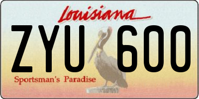 LA license plate ZYU600