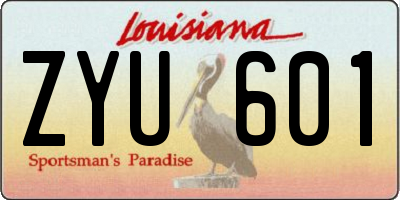 LA license plate ZYU601