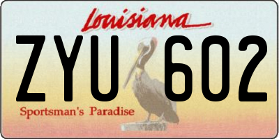 LA license plate ZYU602