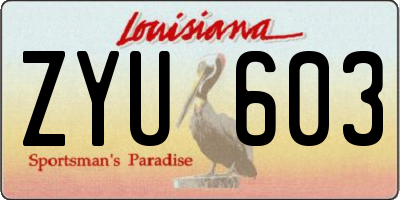 LA license plate ZYU603