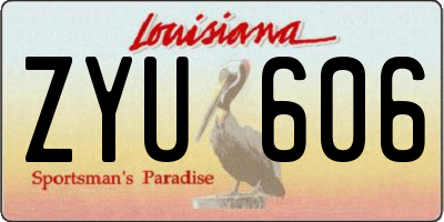 LA license plate ZYU606