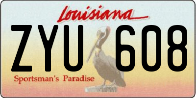 LA license plate ZYU608