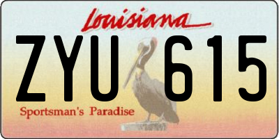 LA license plate ZYU615