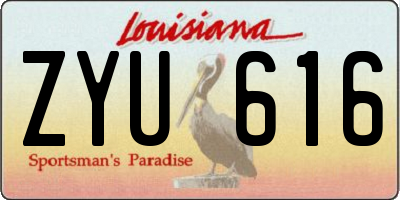 LA license plate ZYU616