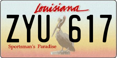 LA license plate ZYU617