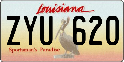 LA license plate ZYU620