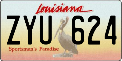 LA license plate ZYU624