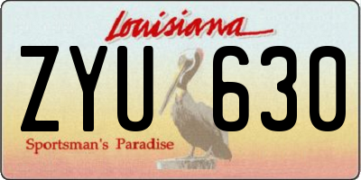 LA license plate ZYU630