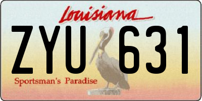 LA license plate ZYU631