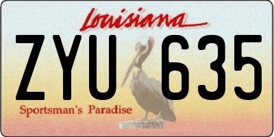 LA license plate ZYU635