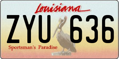 LA license plate ZYU636
