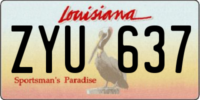 LA license plate ZYU637