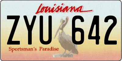 LA license plate ZYU642