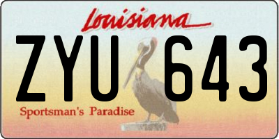 LA license plate ZYU643