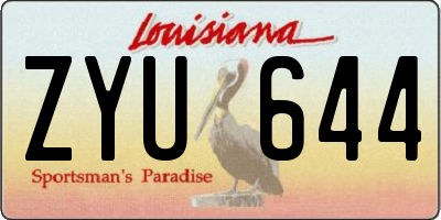 LA license plate ZYU644