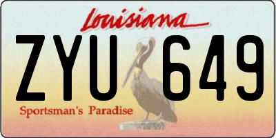 LA license plate ZYU649