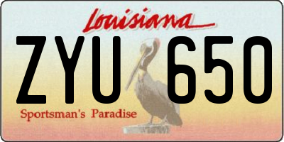 LA license plate ZYU650