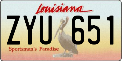 LA license plate ZYU651