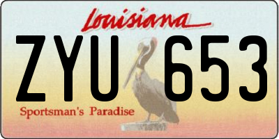 LA license plate ZYU653