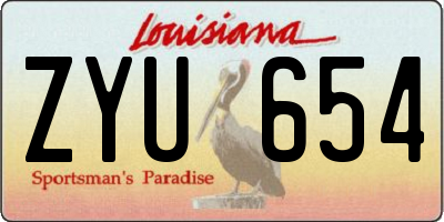 LA license plate ZYU654