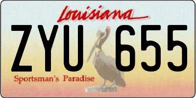 LA license plate ZYU655