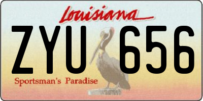 LA license plate ZYU656