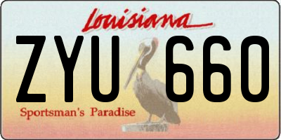 LA license plate ZYU660