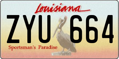 LA license plate ZYU664