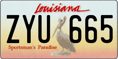 LA license plate ZYU665