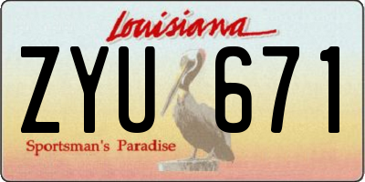 LA license plate ZYU671