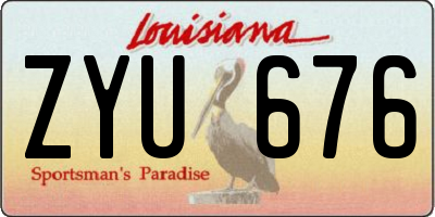 LA license plate ZYU676