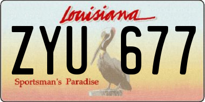 LA license plate ZYU677