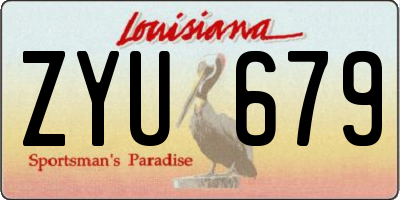 LA license plate ZYU679