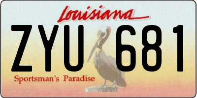 LA license plate ZYU681