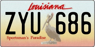 LA license plate ZYU686