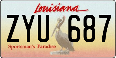 LA license plate ZYU687